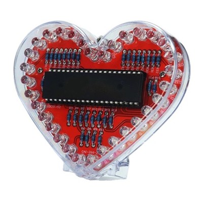 32 RGBs LED Heart Shaped Electronics Soldering Practice Kit For STEM Learning