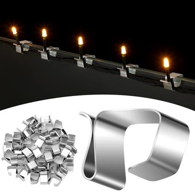 100 Pcs Lights Gutter Hook Clips for Hanging Outdoor Holiday Galvanized Lights R
