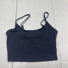 Musera Charcoal Blue Grey Cropped Spaghetti Strap Tank Top Women's Size Small
