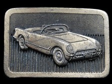 SA15132 VINTAGE 1980 SPORTS CAR COMMEMORATIVE BRASSTONE BELT BUCKLE