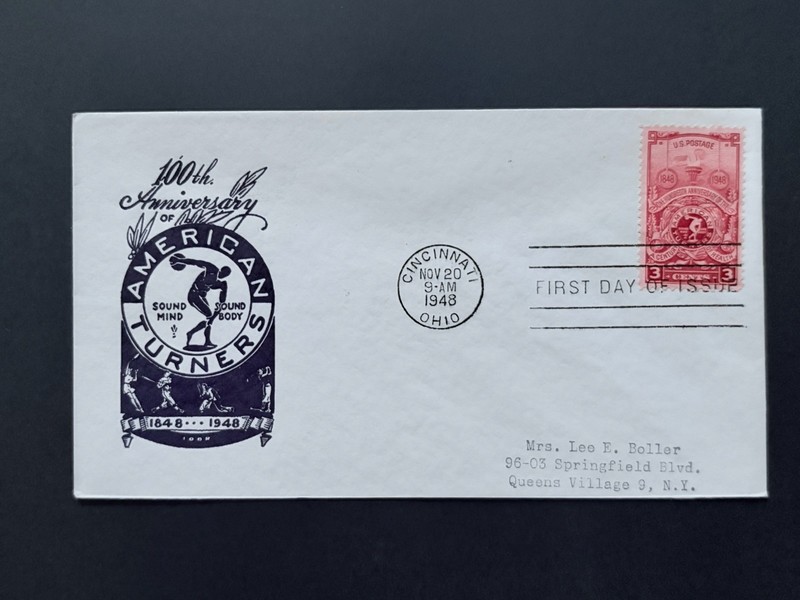 GandG Stamps US FDC #979 American Turners 100th Anniversary Cachet