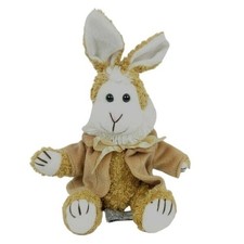 De colección 1999 Conejo de Pascua Chrisha Juguete Peluche Piernas Articuladas Conejo Abrigo Juguete