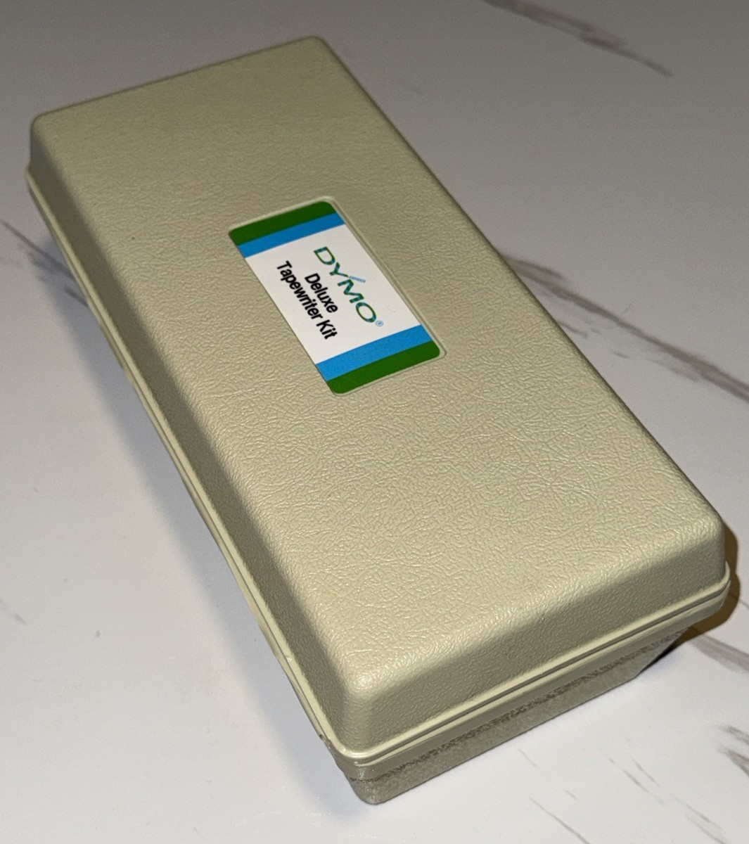 Dymo 1550 Deluxe Tapewriter in Wood Storage Box Tape TESTED Dymo 1550 Deluxe Tapewriter in Wood Storage Box Tape TESTED