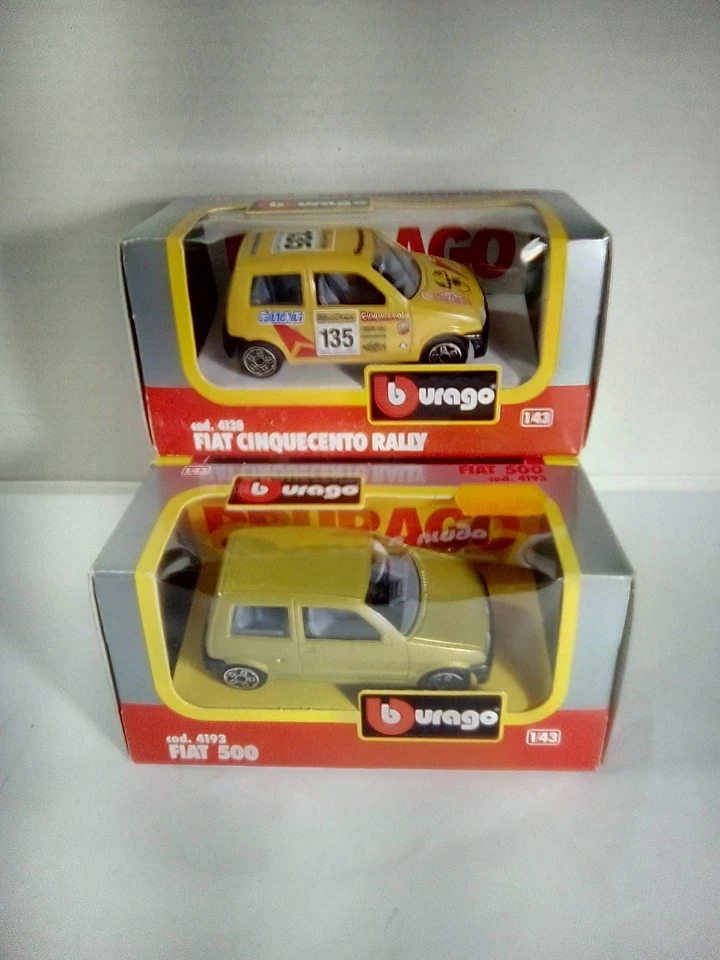Burago Fiat Cinquecento 1/43 Due Modellini completi di Scatole - Immagine 2 di 2