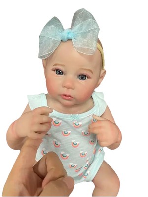 Lifelike Full Body Vinyl Washable Reborn Baby Girl Doll Painted Hair Kids Toys