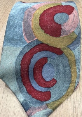 Tino Cosma Blue Red Pink Circles Geometric Silk Italy Men's Necktie Tie