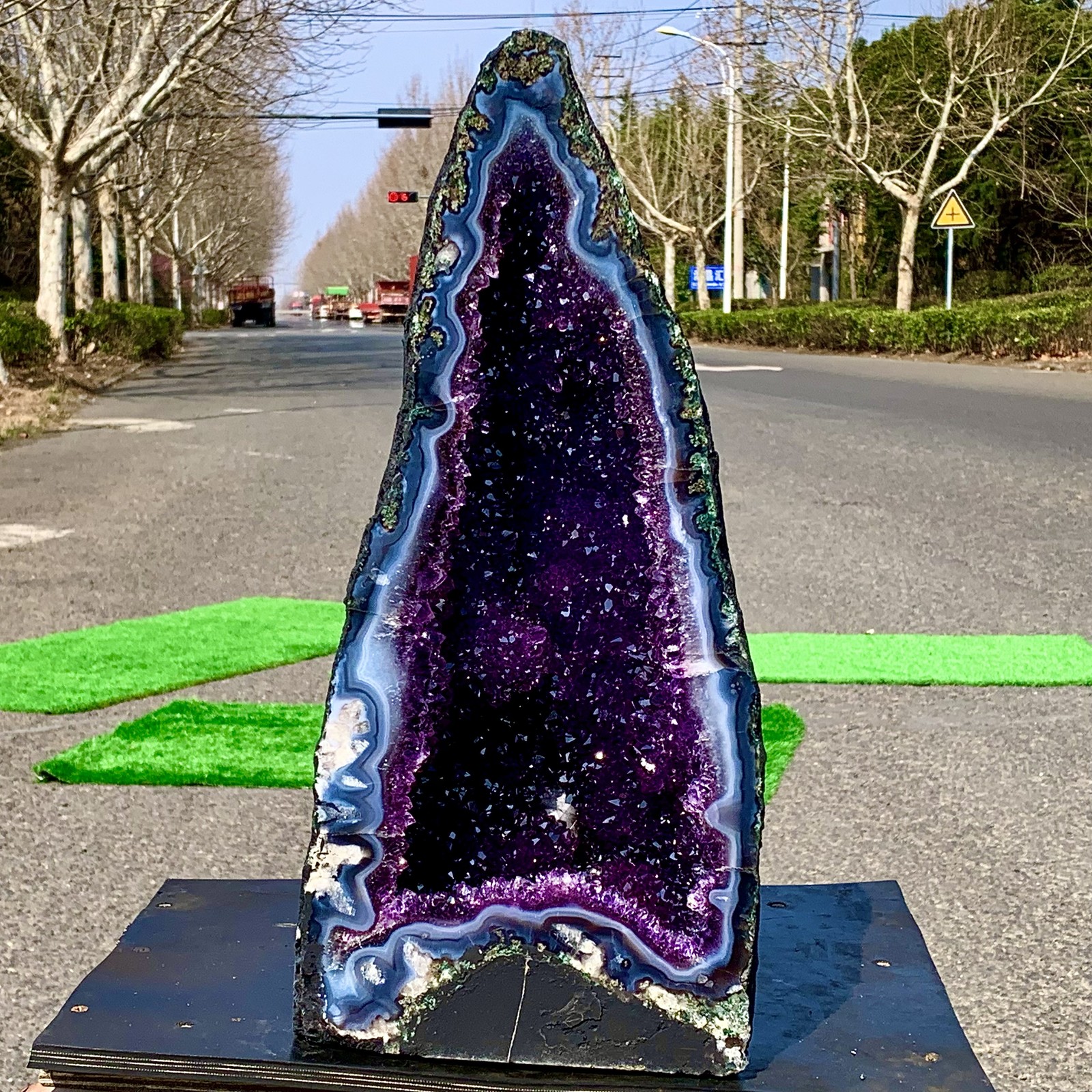 26.26LB Natural Amethyst agate geode quartz cluster crystal specimen Healing