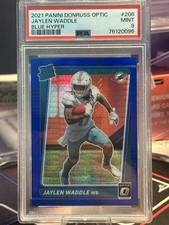 Jaylen Waddle Blue Hyper RC #208 PSA 9 2021 Panini Donruss Optic