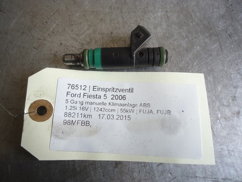 Ford Fiesta 5 Einspritzventil 98MFBB 1.25i 16V 55kW FUJA. FUJB 76512