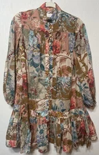Zimmerman Multi-Colored Patchwork Printed Dress Women's Size 0