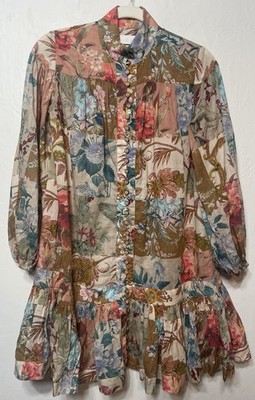 Zimmerman Multi-Colored Patchwork Printed Dress Women's Size 0