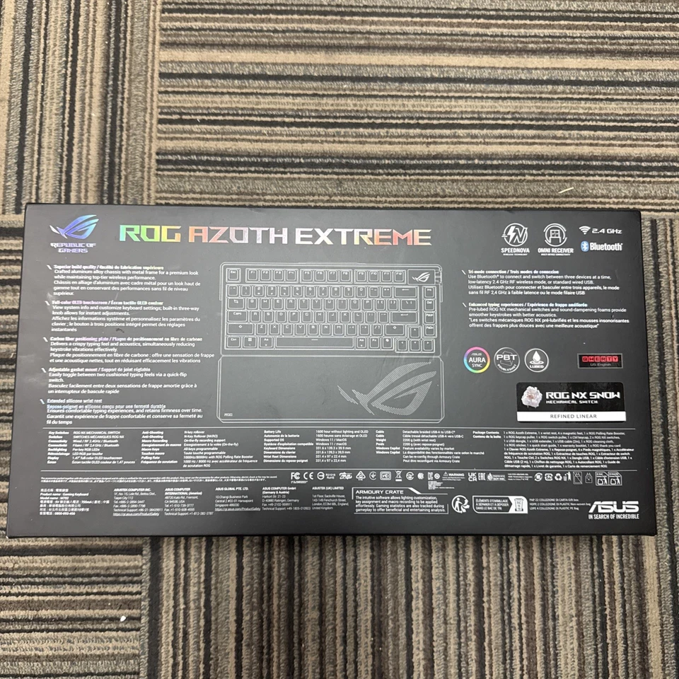 ASUS ROG Azoth Extreme 75 Gaming Keyboard Aluminum Chassis BRAND NEW SEALED - Image 2 of 4