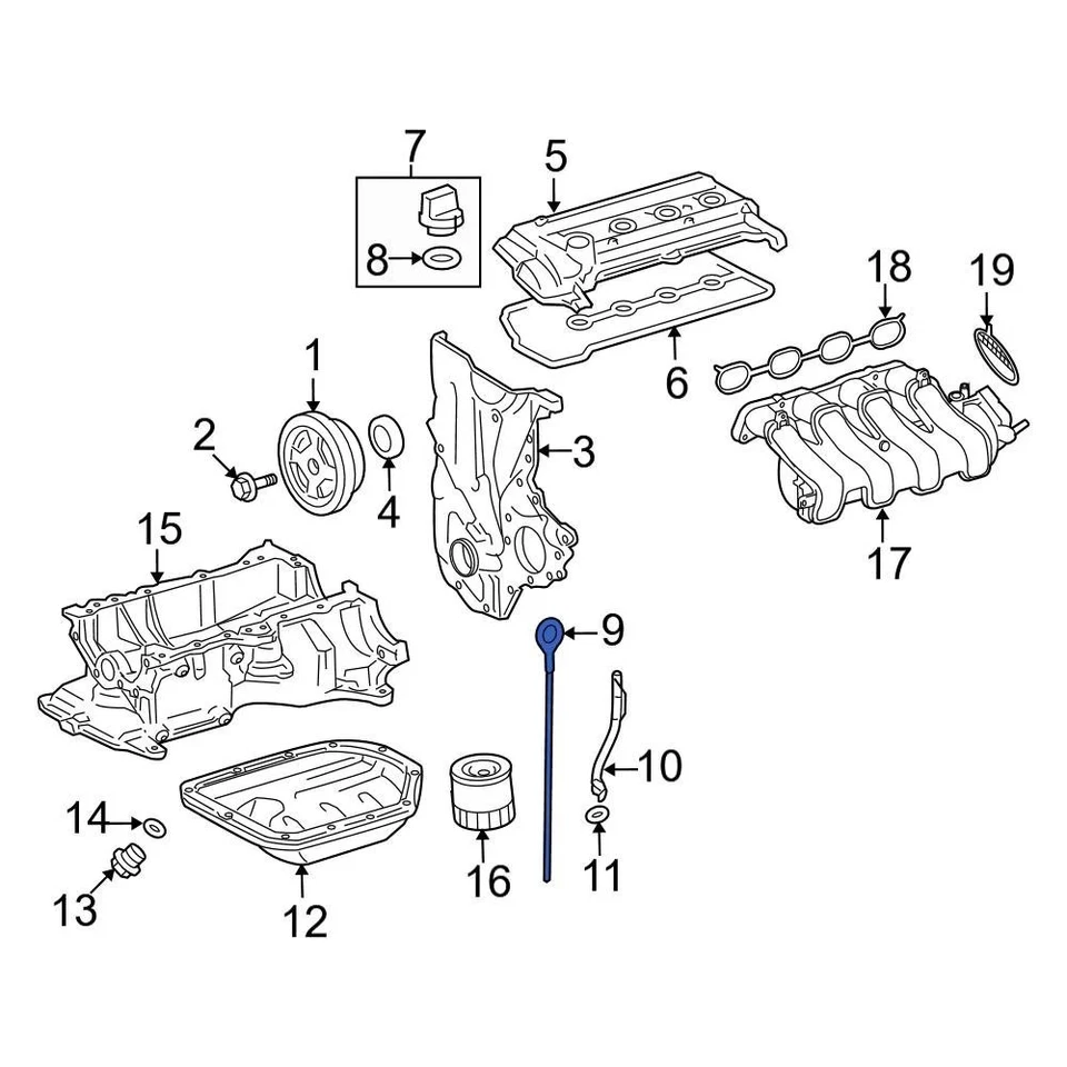 For Toyota Yaris 2007-2018 Toyota 1530121062 Engine Oil Dipstick Foto 2 de 3