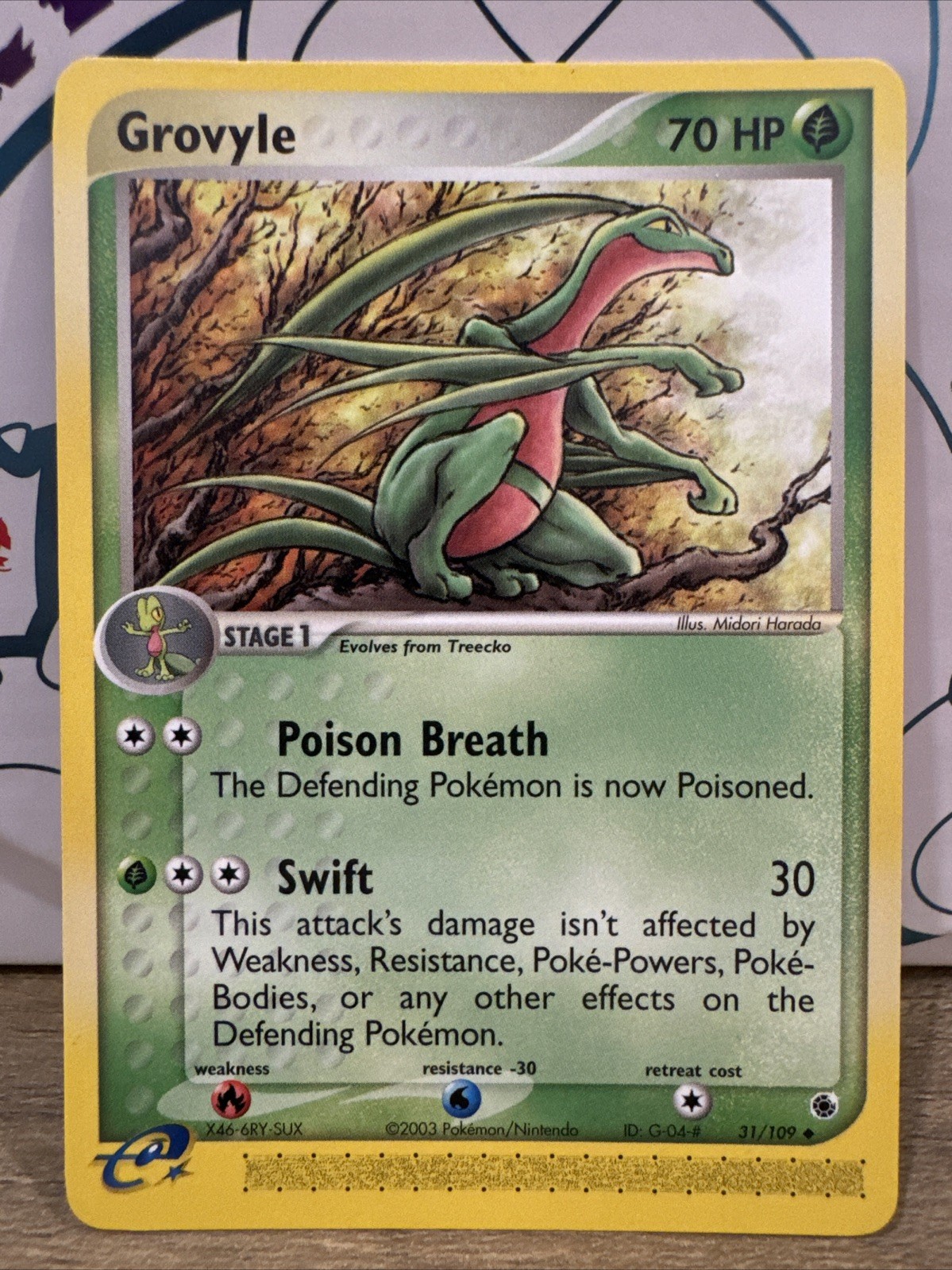 Pokemon Grovyle 31/109 Ruby & Sapphire 2003 Uncommon Card NM