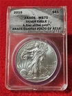 2015 American Silver Eagle ASE Dollar ANACS MS 70 A FIRST STRIKE COIN   #T1289