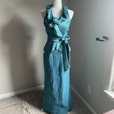 Vintage CAMERON BLAKE BY MON CHERI 2-PC Taffeta Dress Set Elegant Evening Formal