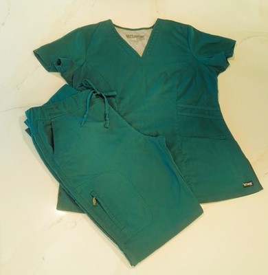 Grey's Anatomy by Barco Women's Scrub Set Size Medium  EMERALD GREEN 