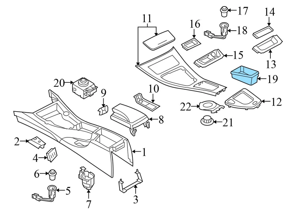 2007-2008 BMW 335XI - Bandeja de armazenamento console central 7118034 - Imagem 4 de 4
