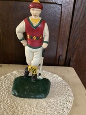Golfer, Vintage Hand painted Cast Iron 1940 s Golfer Doorstop, Great Condition