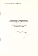 Frederick Sanger (+) NOBEL PRIZE CHEMISTRY 1958/1980 autograph, scientific artic
