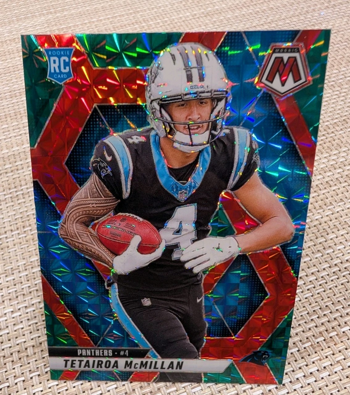 2025 Mosaic Tetairoa McMillan Rookies RC Choice Red & Green Prizm #309 Panthers