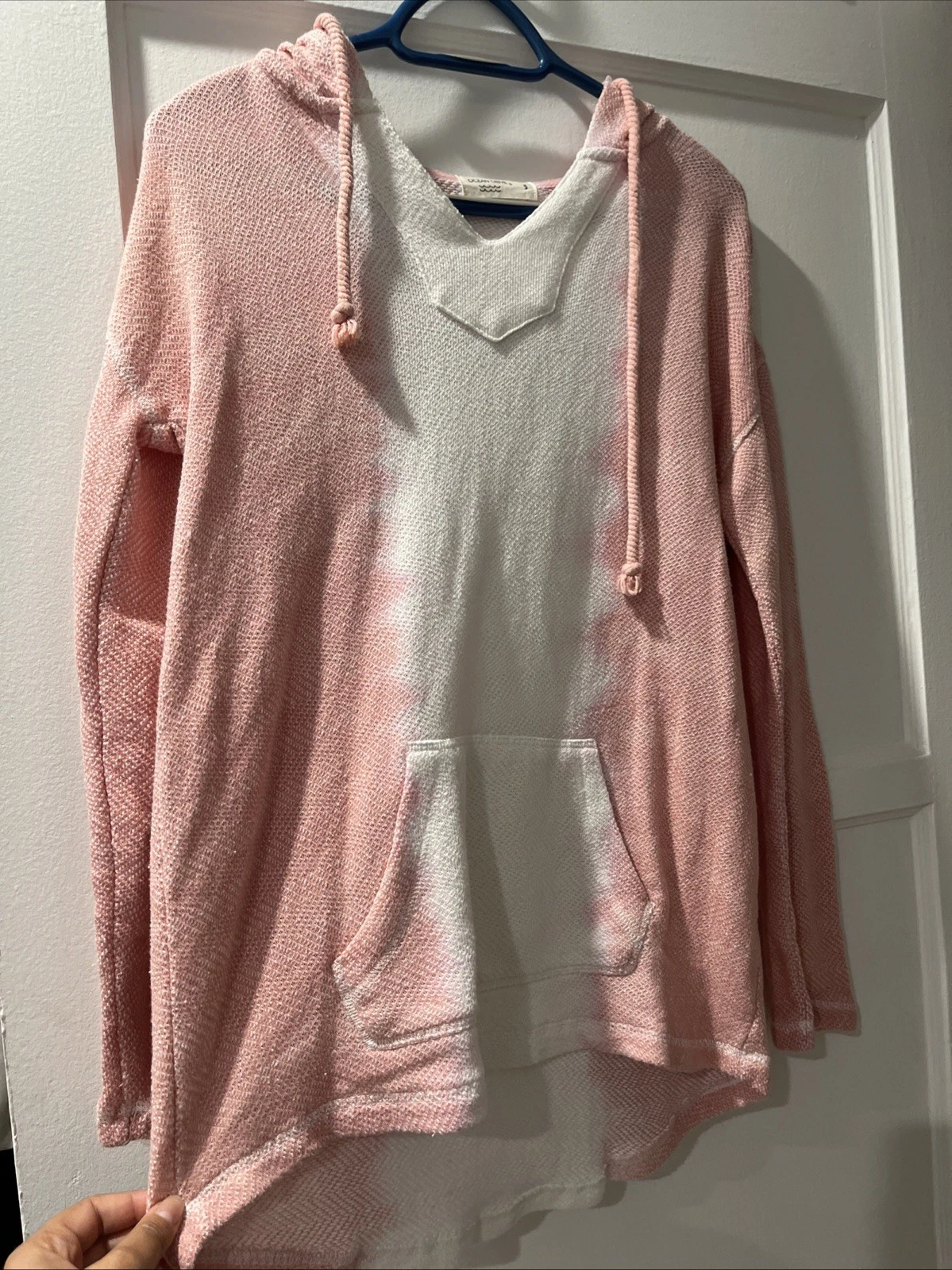 Ombré Style Hoodie Pink And White Size Small