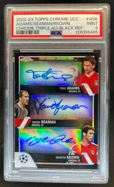 2022 Topps Chrome UEFA Tony Adams David Seaman Martin Keown Auto Black /10 PSA 9