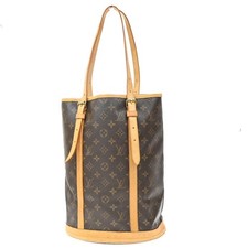 OUIS VUITTON BUCKET GM Shoulder Tote Bag Monogram Leather Brown M42236 30KD507