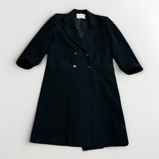 Fleurette Neiman Marcus 100% Cashmere Coat Womens 6 Black Long Trench USA Made