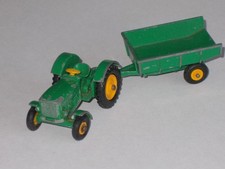 Matchbox Lesney No. 50 + No. 51 TRAKTOR mit ANHÄNGER grün