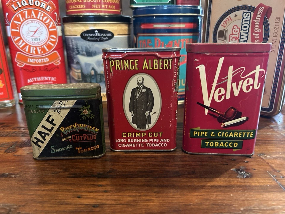 Lot Of 14 Vintage Pipe Cigarette Cigar Smoking Tobacco Tins Campbell Velvet - Image 3 of 4