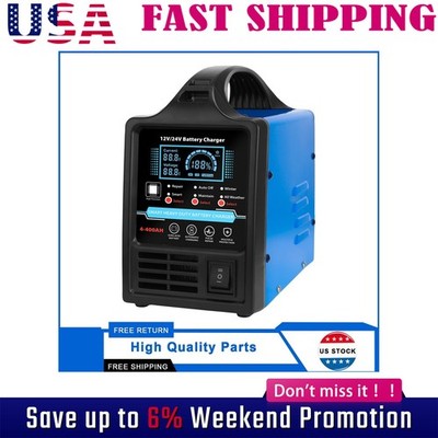 Heavy Duty Car Battery Charger 12V/24V Smart Automatic Intelligent Pulse Jpxjwai