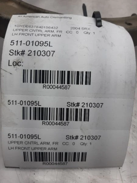 Brazo de control superior del conductor delantero Opt FE1 04-09 CADILLAC SRX 19181784 Foto 4 de 4