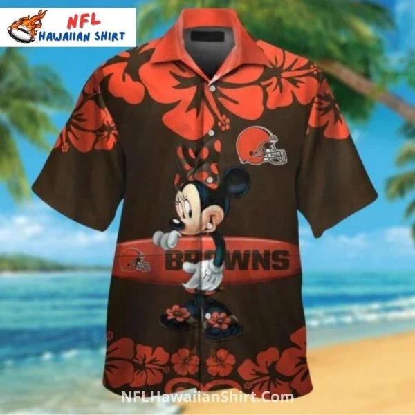 Cleveland Football Minnie Mouse Aloha Hawaiian Shirt