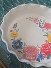 Pioneer Woman ~ BRILLIANT BLOOMS ~ 9" Stoneware ~ Pie Plate ~ See Pics Measure — photo 4