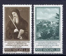 VATICAN Sc#414-5 1965 St. Benedict MNH