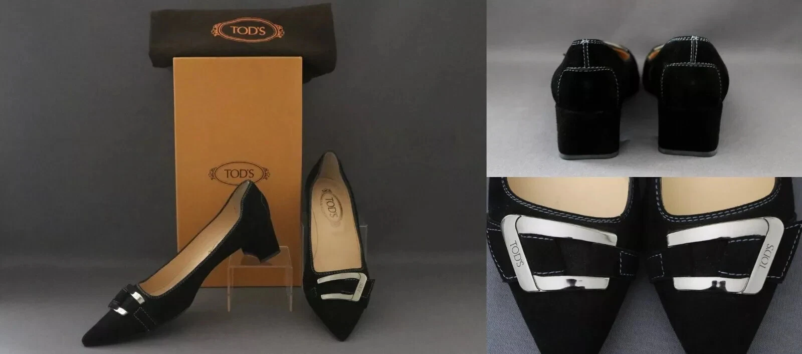 TOD’S FIBBIA BIKINI TOD'S CUBE scarpe donna camoscio EU 41.5 US 10.5 scatola e borsa