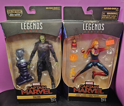 Lot of 2 - Marvel Legend Series Captain Marvel Binary Form & Talos