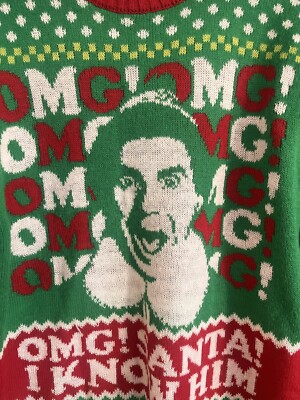 エルフ Elf Christmas Sweater Men M Green Fair Isle Will Ferrell Pullover