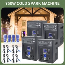 4Pack 750W Cold Spark Machine LCD Firework Machine DMX512 DJ Stage Effect Black