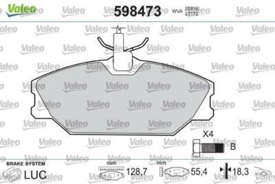 VALEO  Brake Pads Ren Clio Ii; Megane 598473