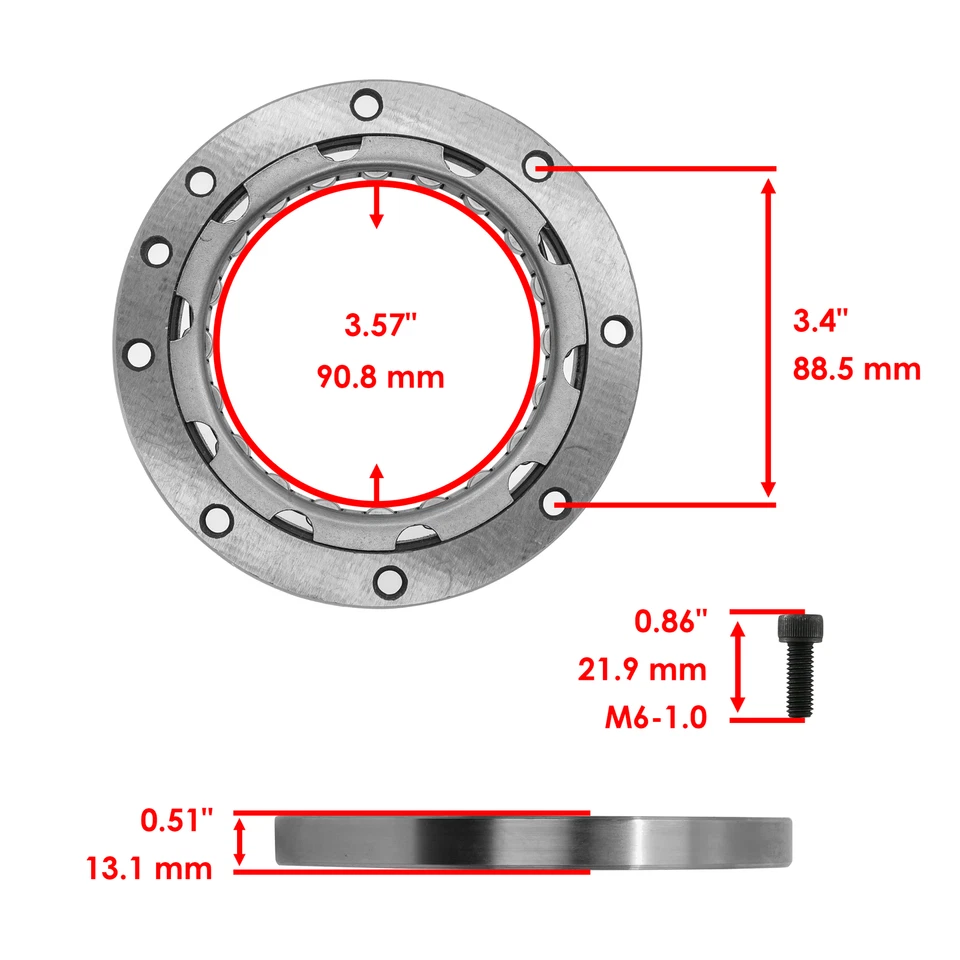 Arrancador de embrague Caltric unidireccional para Yamaha V-Star V Star 1100 Classic 2000-2009 Foto 2 de 4