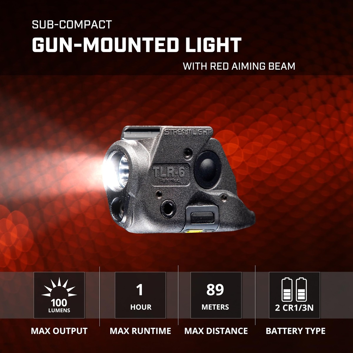 streamlight 69287 tlr-6 flashlight TriggerGuard Light/Laser Black Water Resistant Flash  Atlantic Knife Company Streamlight 69287 TLR-6 100-Lumen Tactical