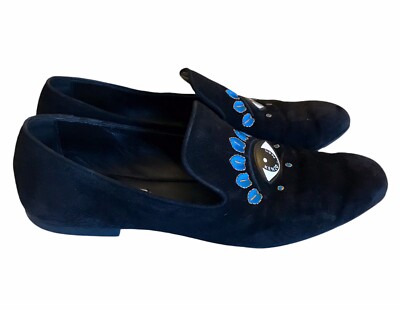 Kenzo Paris Black Embroidered Suede Loafers Diocese Of Ikiti