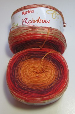 200g Katia TOP RAINBOW GRADIENT dk yarn plus 2 Knit & Crochet patterns #86