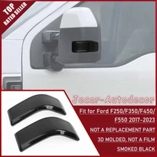Smoked Black Mirror Turn Signal Light Cover Trim For Ford F250 F350-550 2017-23