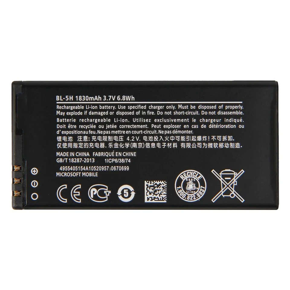 Batería Para Nokia BL-5H Para Lumia 630 635 636 638 1830mAh Nueva Foto 3 de 4