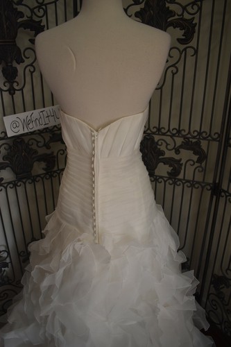 SR29 MORI LEE 3118 $999 IVORY FIT FLARE RUFFLE SZ 22 FORMAL WEDDING GOWN DRESS - Picture 9 of 11