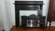 Antique Fireplace Full  Mantel with Mirror