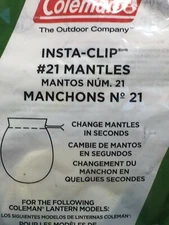 Coleman #21 Insta-Clip Wire Mantles 2 packs of 2 (4 Total Mantles) - Unopened 